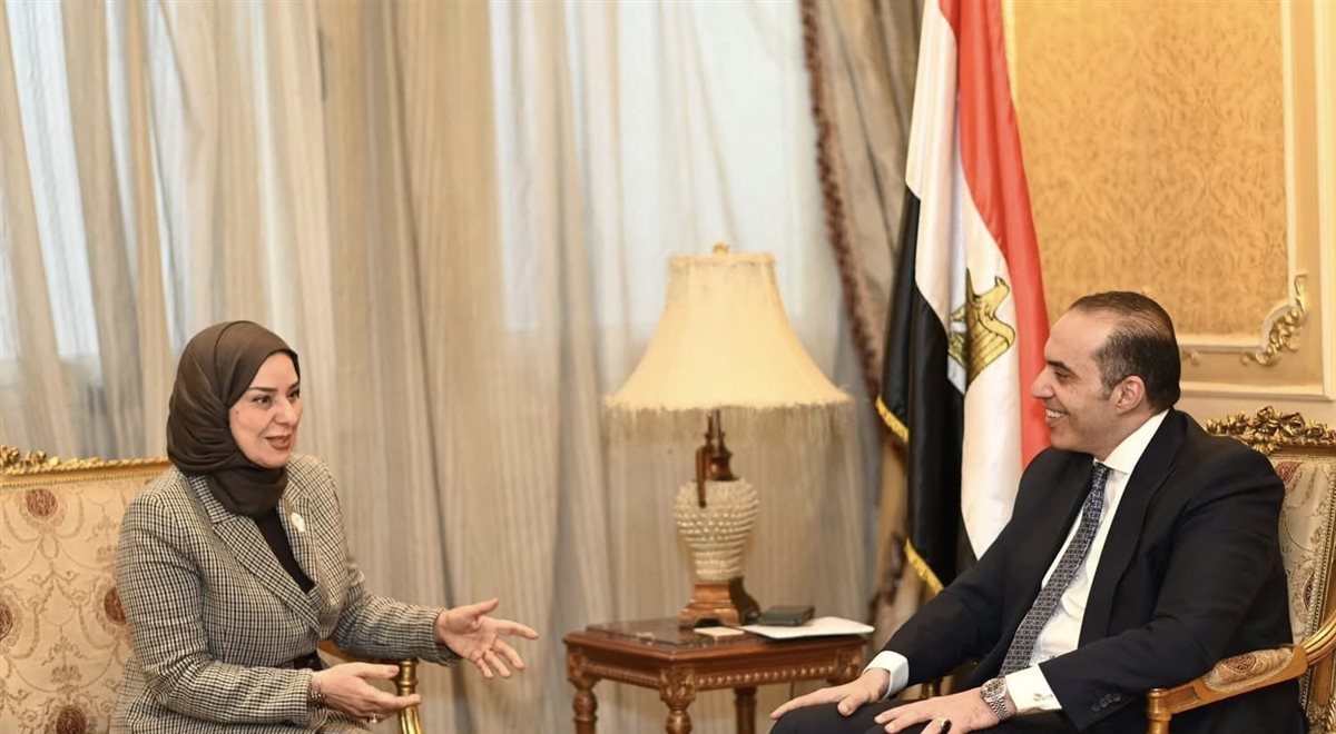 لقاء بين المستشار محمود فوزي والسفيرة فوزية زينل