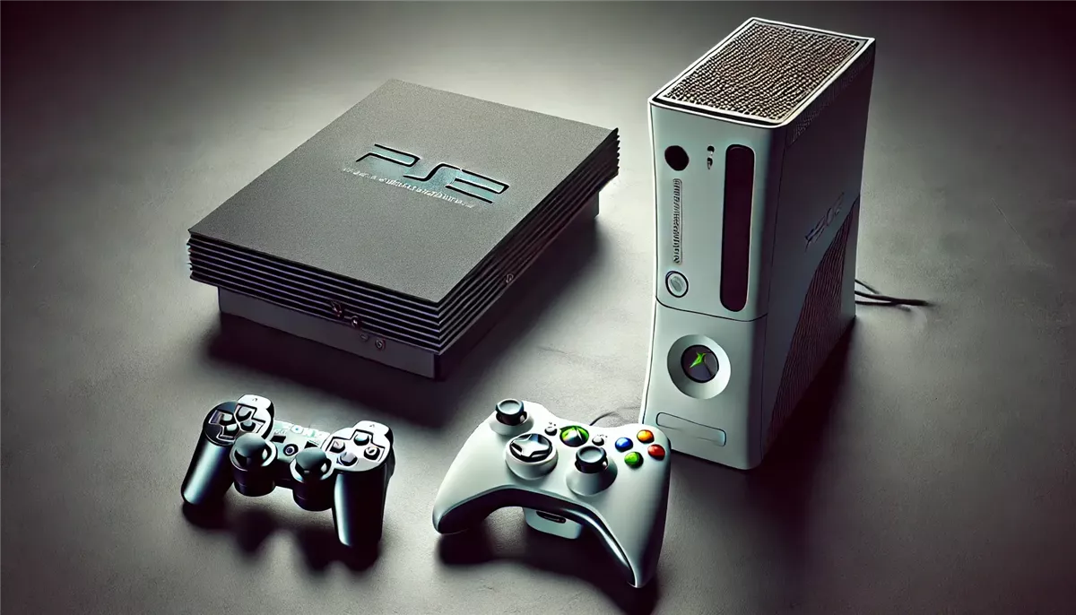 تطور بلاي ستيشن وإكس بوكس - Illustration of PS2 & XBox 360