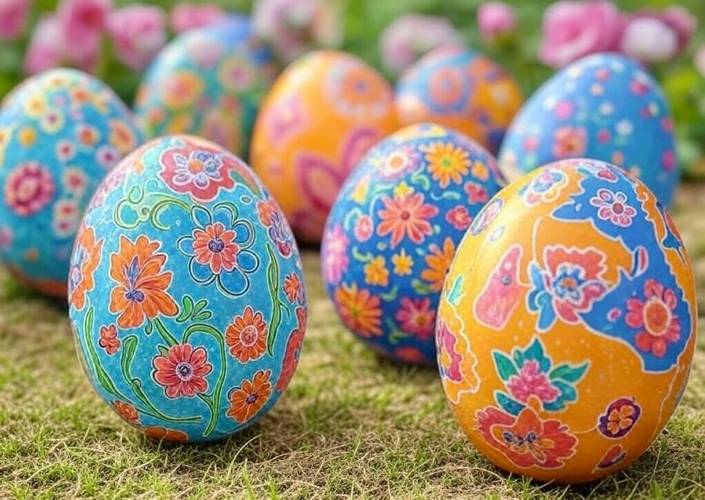 تلوين بيض شم النسيم في البيت