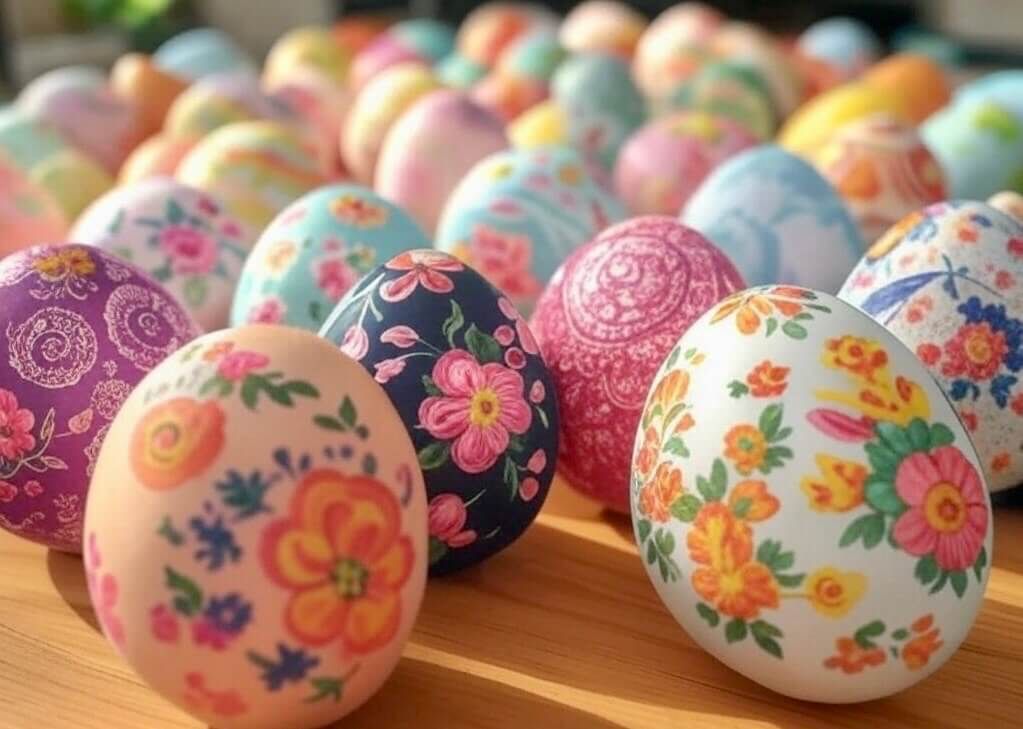تلوين بيض شم النسيم في البيت