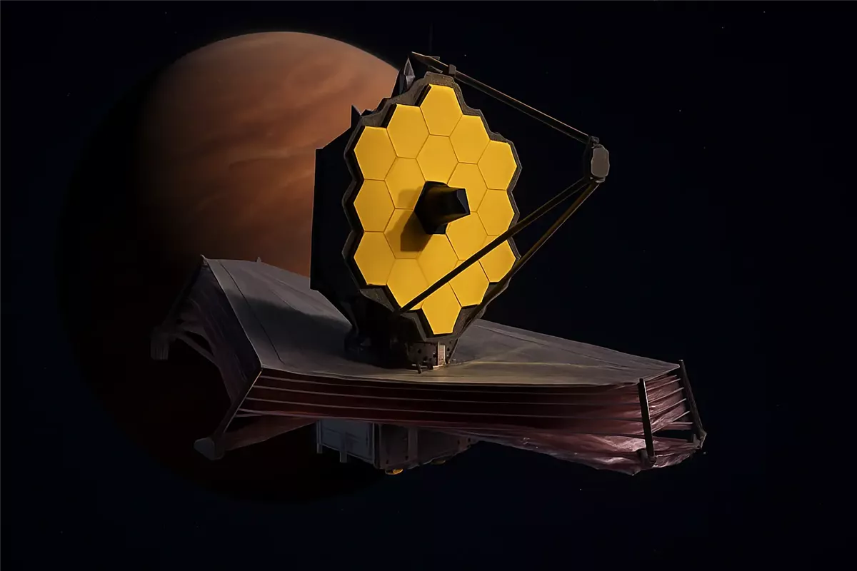 علماء يرصدون مؤشرات قوية على وجود حياة بكوكب بعيد - Illustration of James Webb Space Telescope