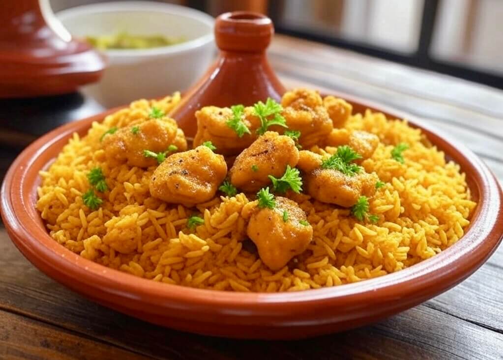 طريقة عمل روز أزعر تونسي بالدجاج
