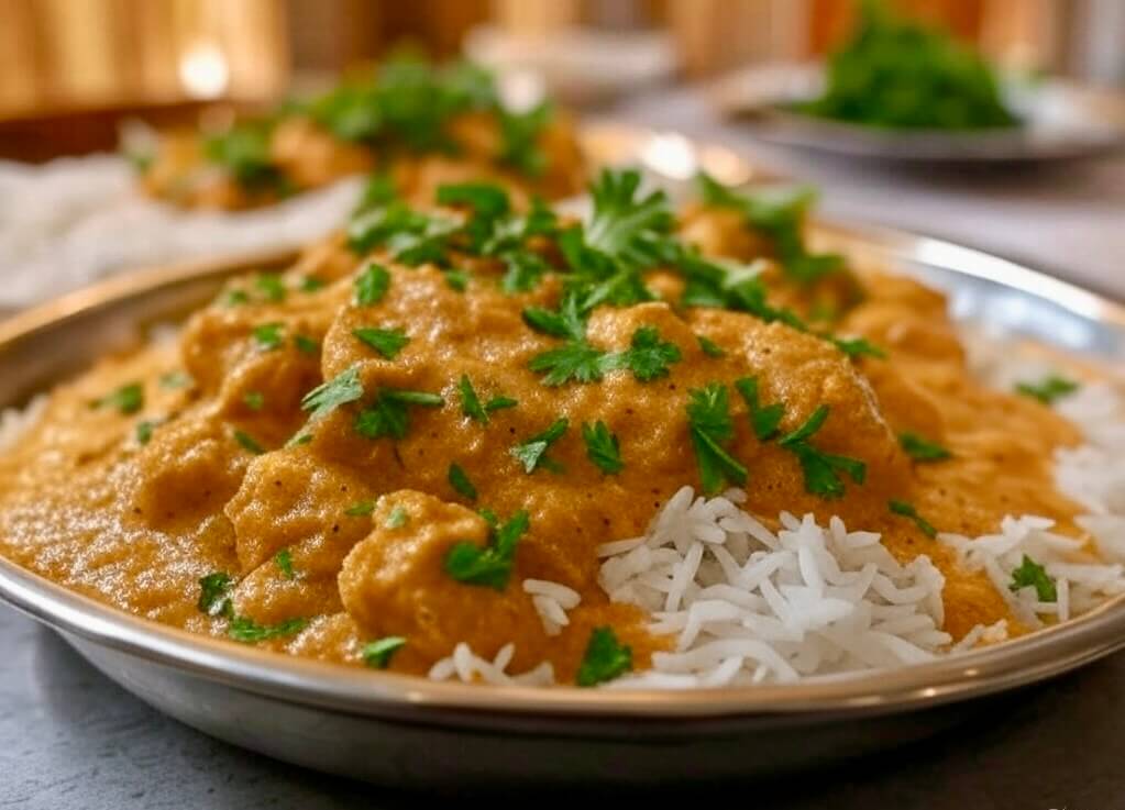 دجاج بالزبدة والأرز البسمتي