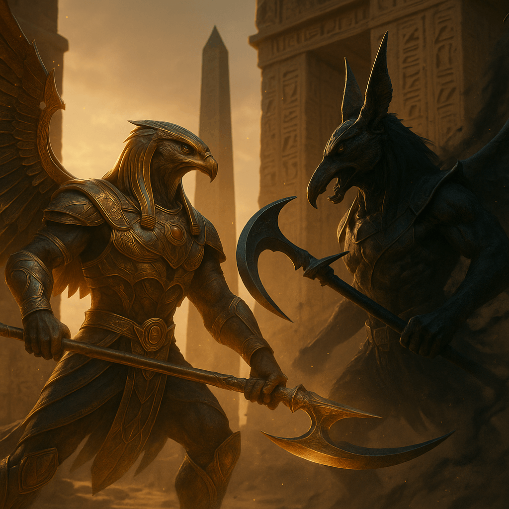 حورس وست - Illustration of Horus vs Seth