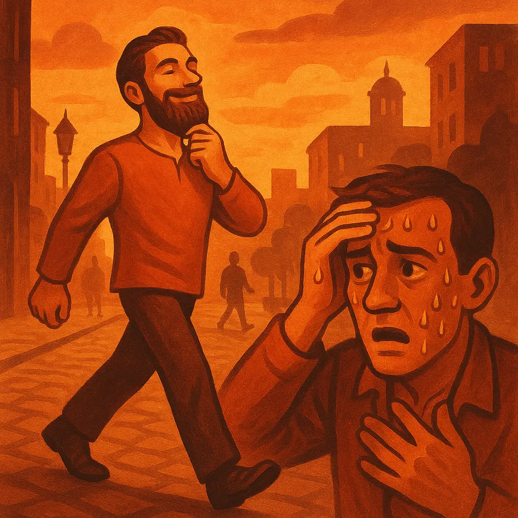 معنى المثل "واحد شايل دقنه والتاني تعبان ليه"