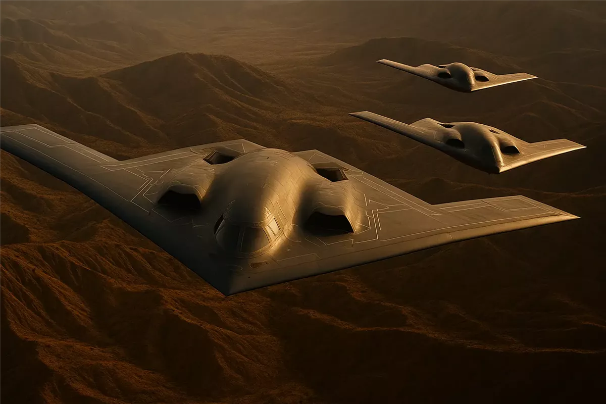 الهجوم الأمريكي تم تنفيذه باستخدام قاذفات الشبح B-2 - Illustration