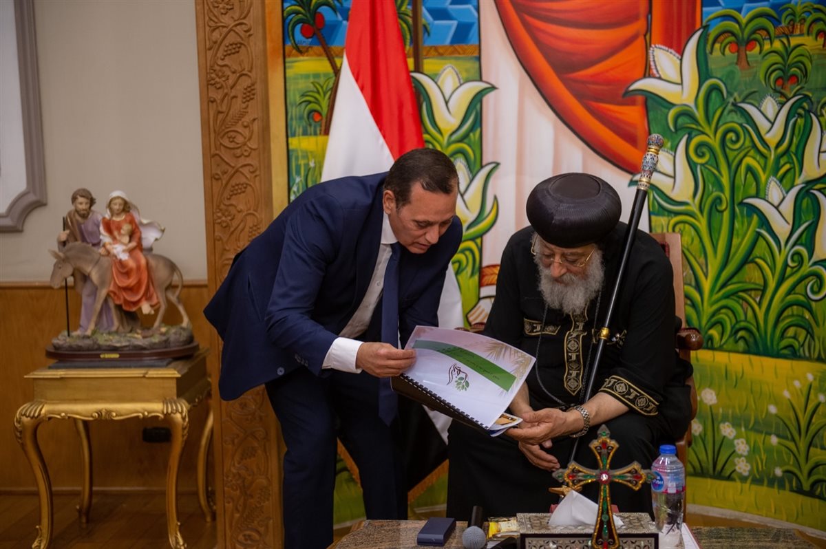 الشيخ أحمد الطيب والبابا تواضروس يستقبلان رئيس شركة تنمية الريف