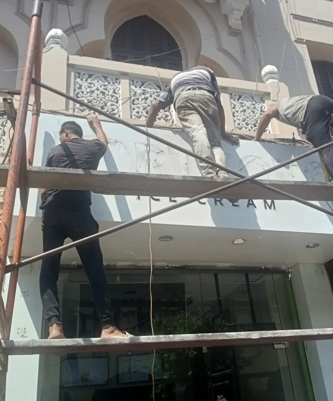 بدء تطوير شارع إبراهيم بالكوربة