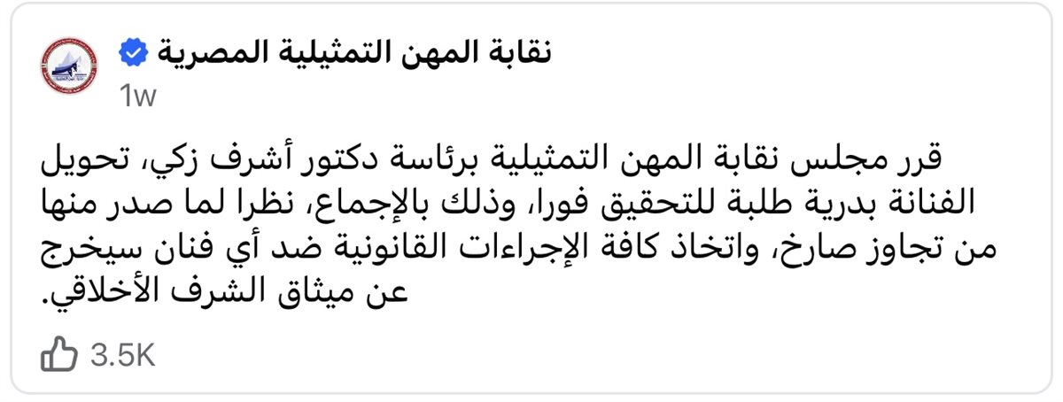 قرار نقابة المهن التمثيلية بإحالة بدرية طلبة للتحقيق