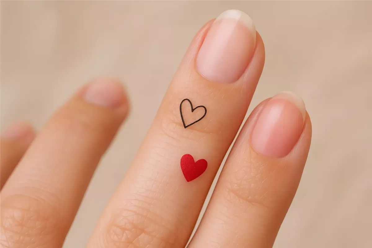 تاتو قلب صغير يضيف لمسة حب وأنوثة ناعمة