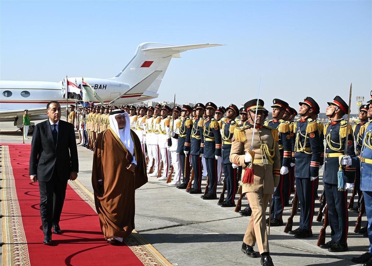 مصطفى مدبولي يستقبل ولي عهد البحرين سلمان بن حمد آل خليفة