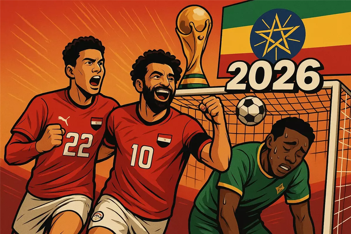 حقق المنتخب المصري فوزًا على إثيوبيا بهدفين - Illustration