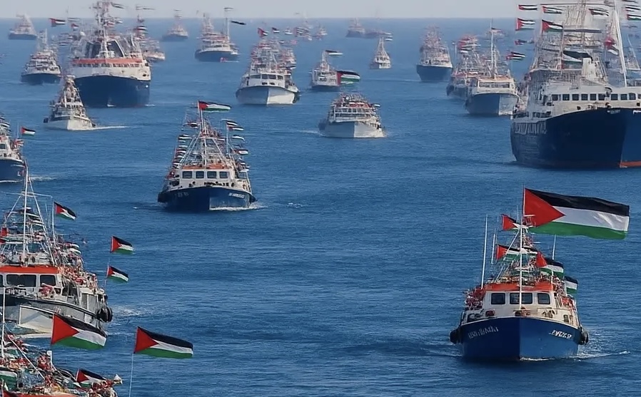 أسطول الصمود يجتمع في المتوسط لدعم سكان غزة