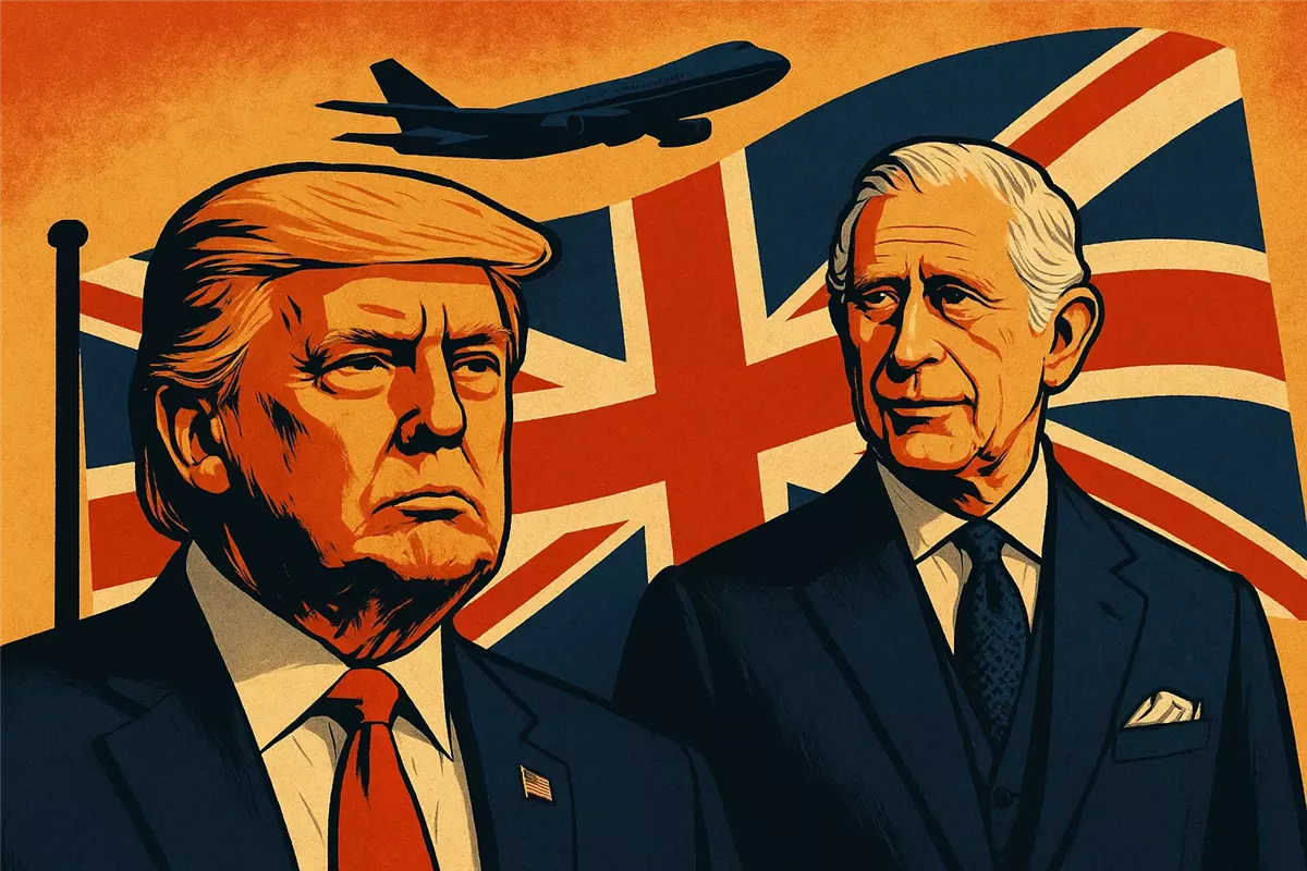 آلاف المتظاهرين في لندن يرفضون زيارة ترامب الثانية للمملكة المتحدة - Illustration