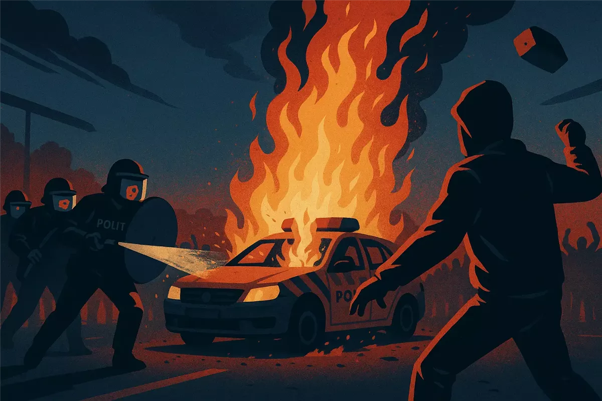اشتباكات عنيفة بين الشرطة الهولندية ومحتجين مناهضين للهجرة - Illustration
