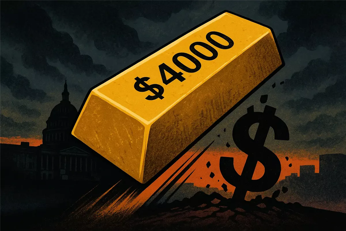 الذهب يتجاوز حاجز $4,000 - Illustration
