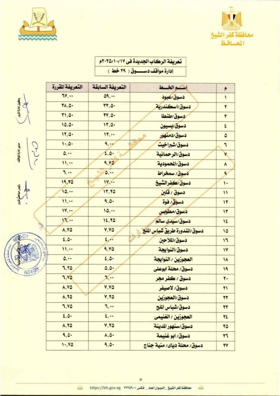 التعريفة الجديدة ٨