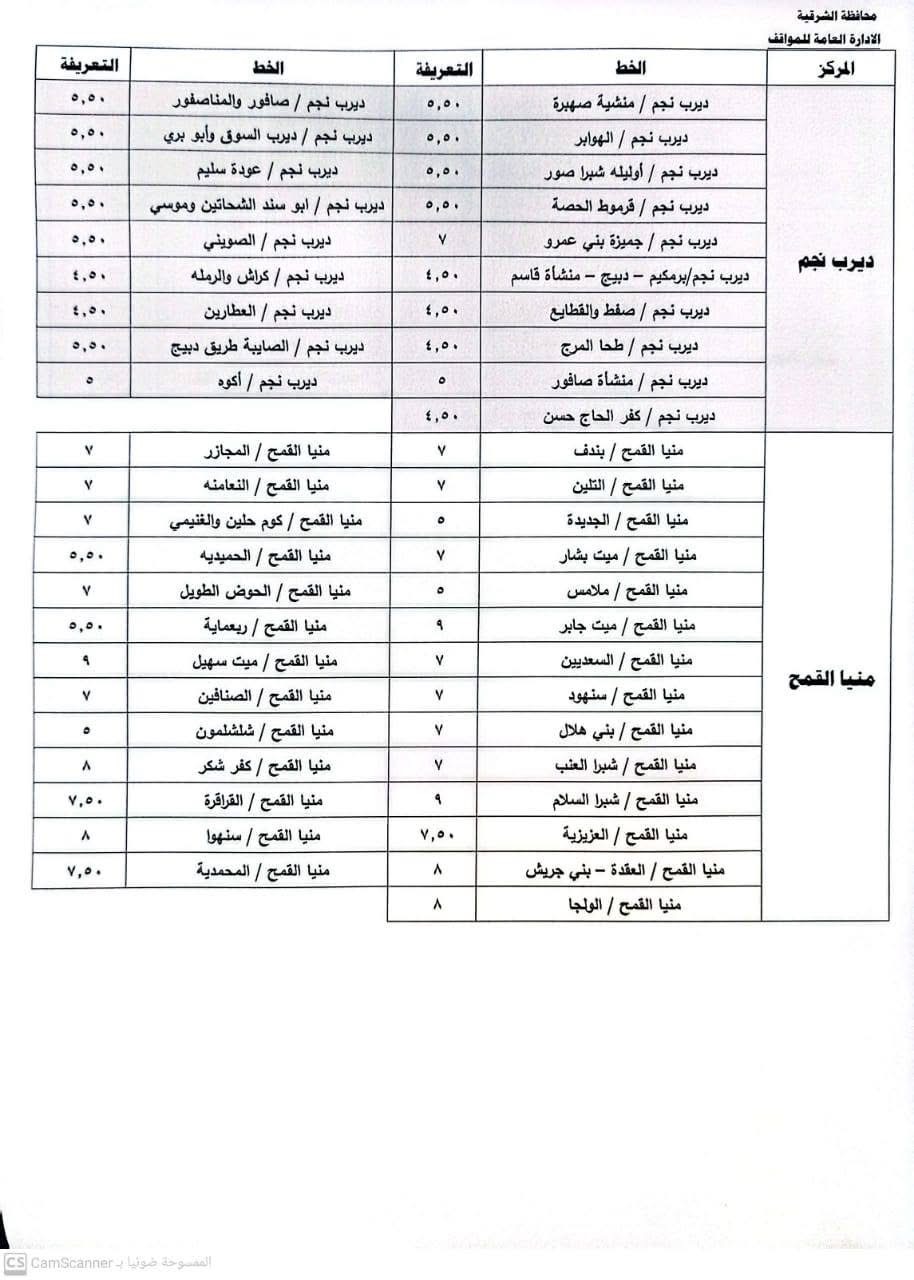التعريفة الجديدة في الشرقية ٣