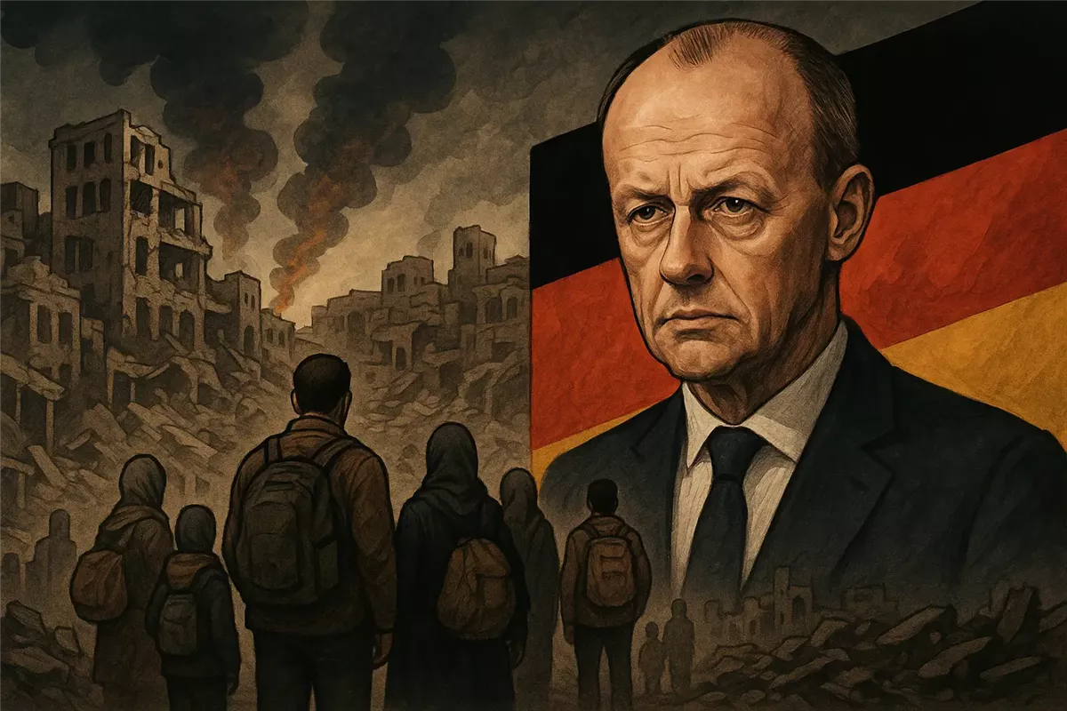 ميرتس والشرع يطلقان في برلين نموذجاً للهجرة - Illustration