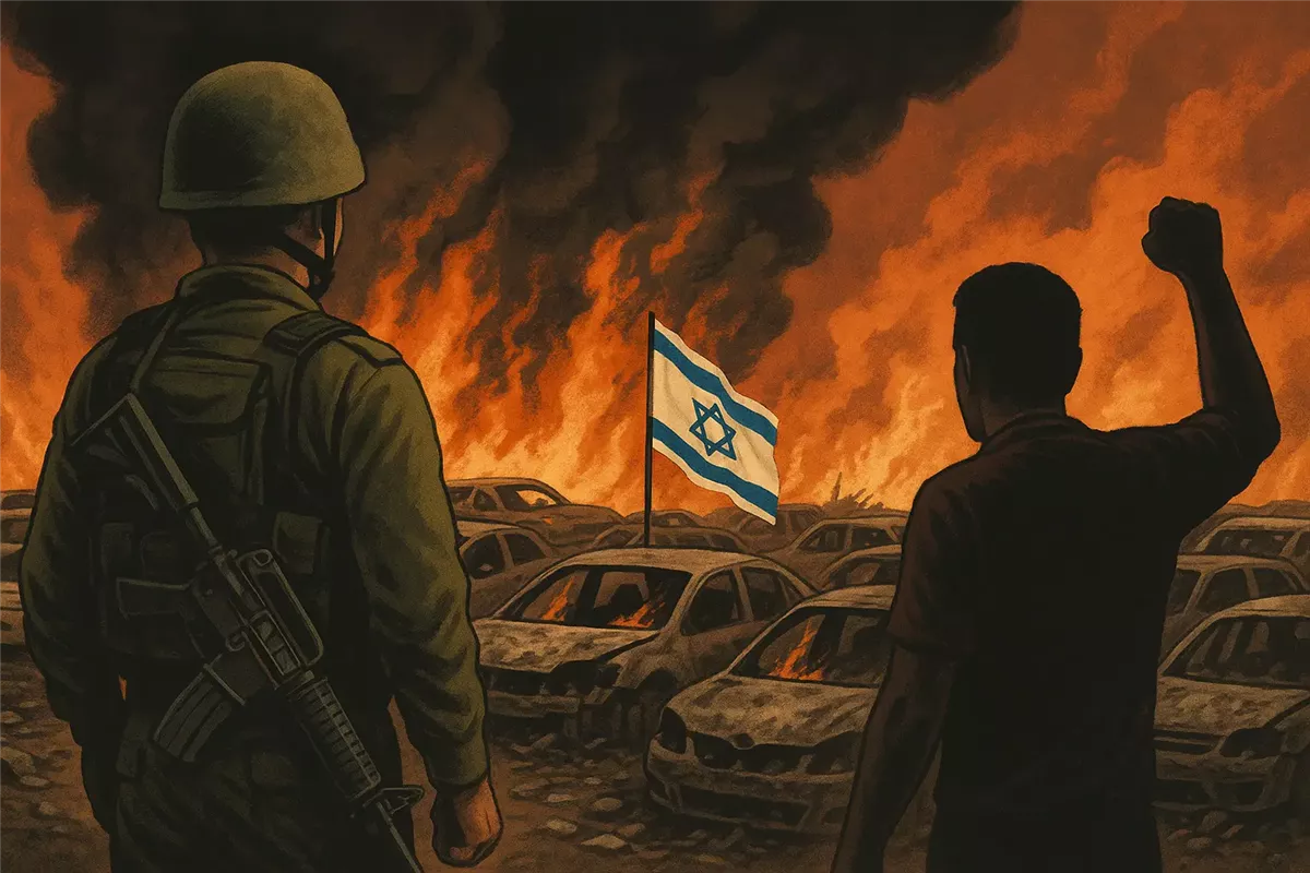 هجوم مستوطنين أدى إلى إحراق مئة وخمسين سيارة - Illustration