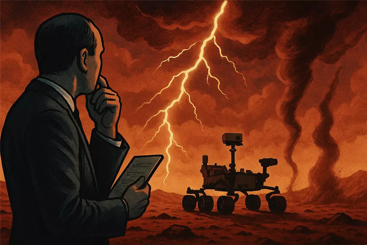 علماء يرصدون تفريغات كهربائية تشبه البرق على المريخ - Illustration