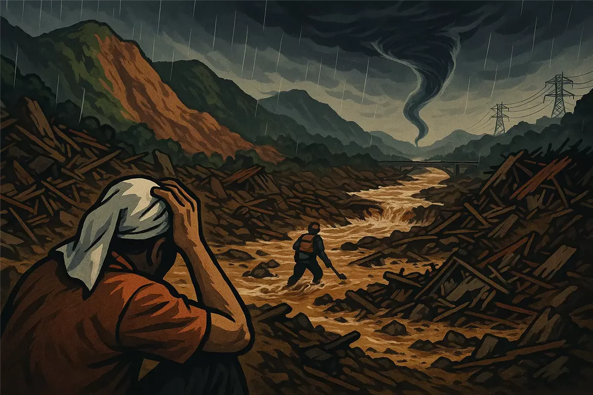 فرق الإغاثة تحاول الوصول إلى مناطق معزولة في إندونيسيا - Illustration