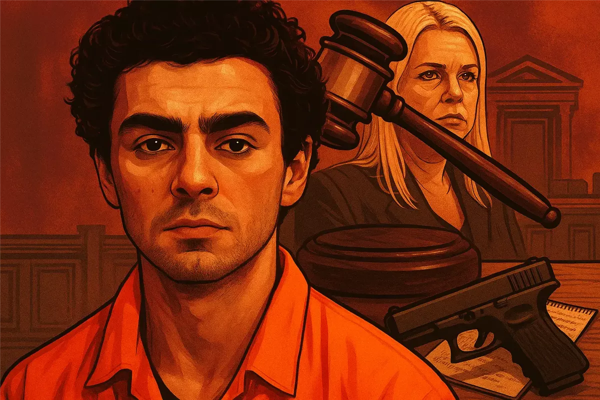 قضية القتل المتهم فيها لويجي مانجيوني بقتل براين طومبسون - Illustration