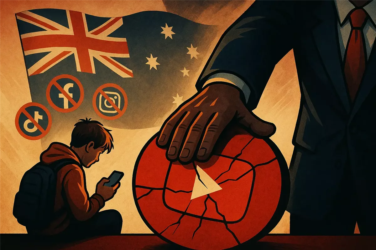 تطبيق قانون حظر وسائل التواصل الاجتماعي الأسترالي - Illustration