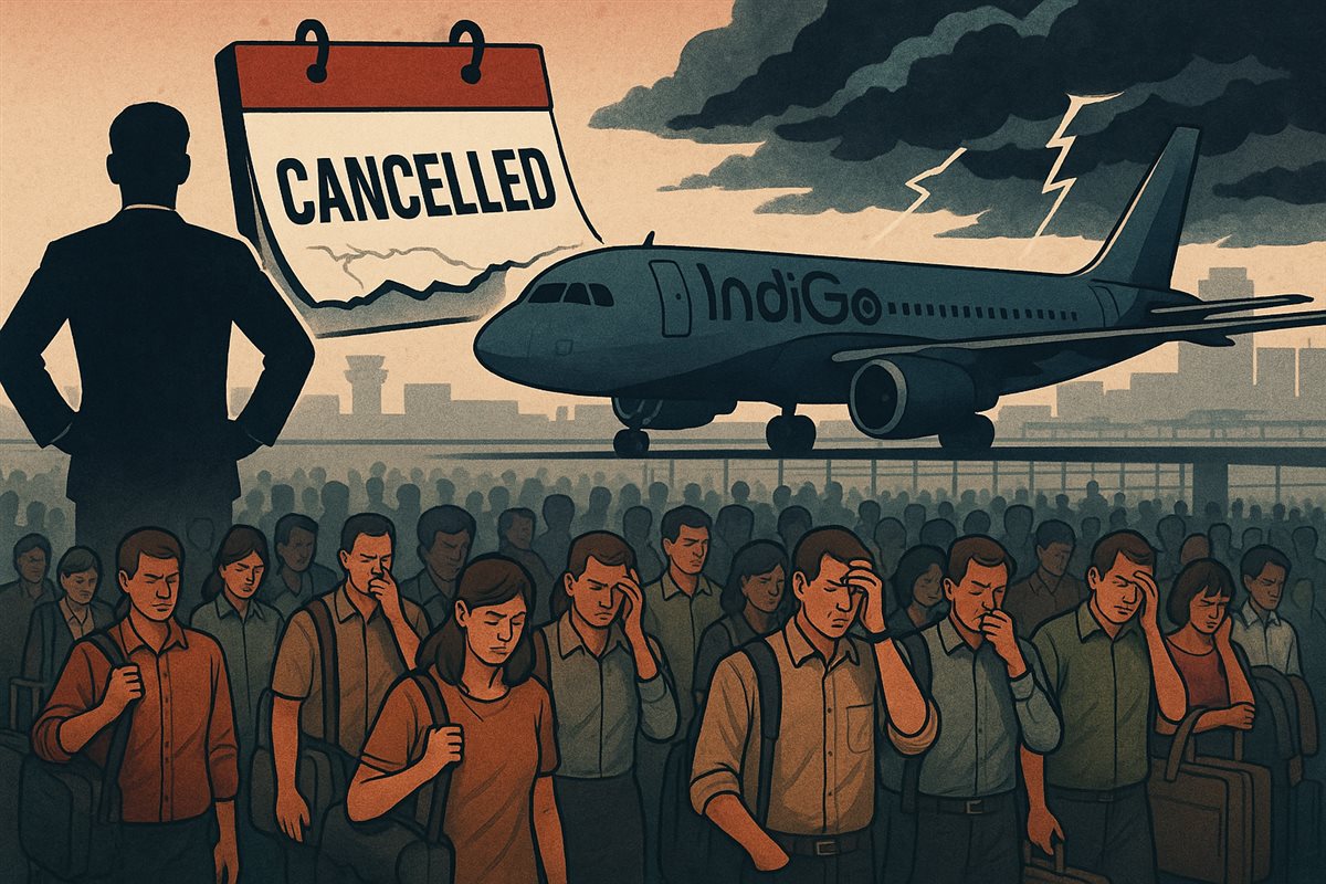 تواجه IndiGo انتقادات حادة بعد إلغاء أكثر من 300 رحلة - Illustration