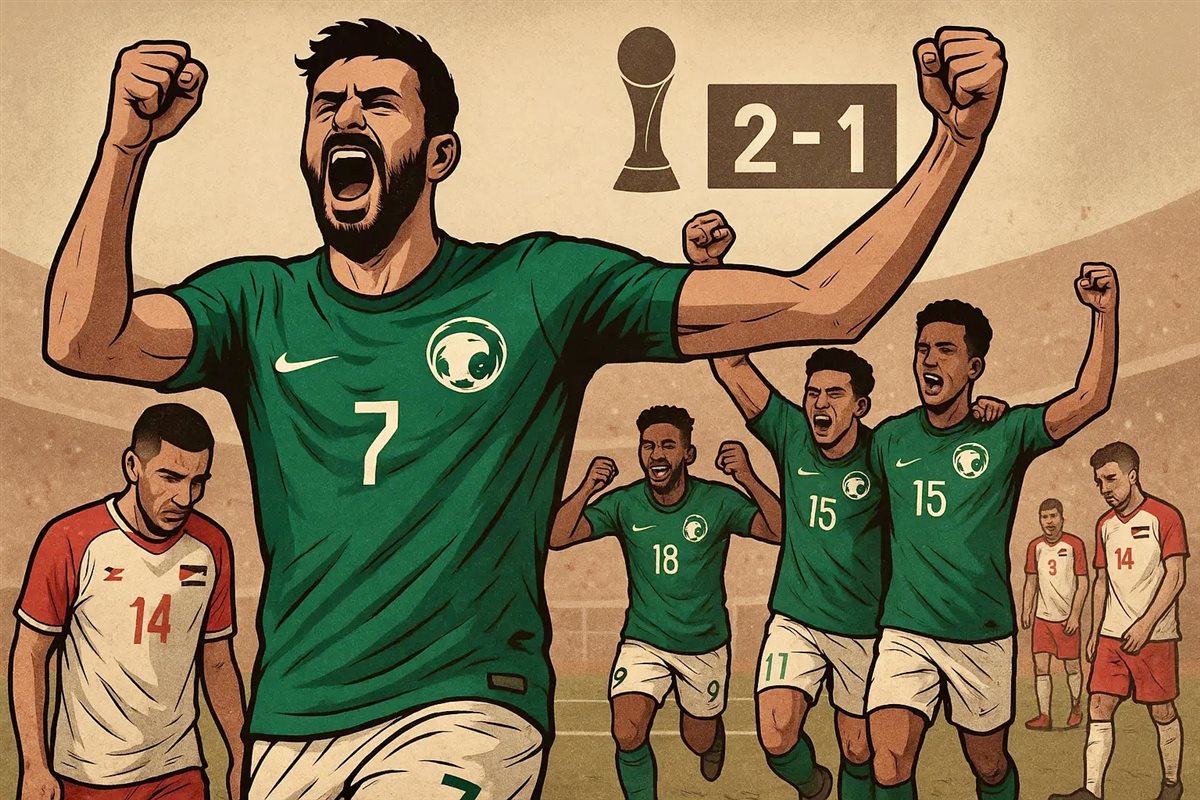 فوز المنتخب السعودي وتأهله لنصف النهائي أرشيفية