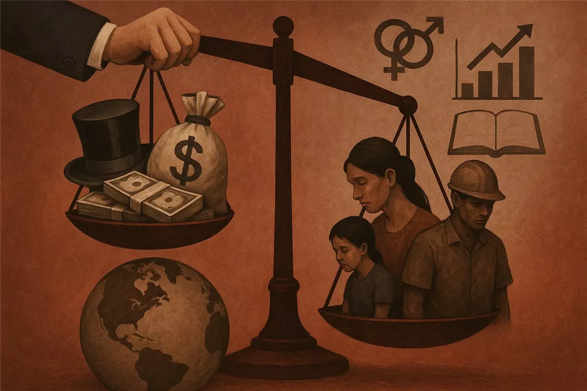 نخبة ضئيلة تملك ثروة تفوق ما يمتلكه نصف البشر مجتمعين - Illustration
