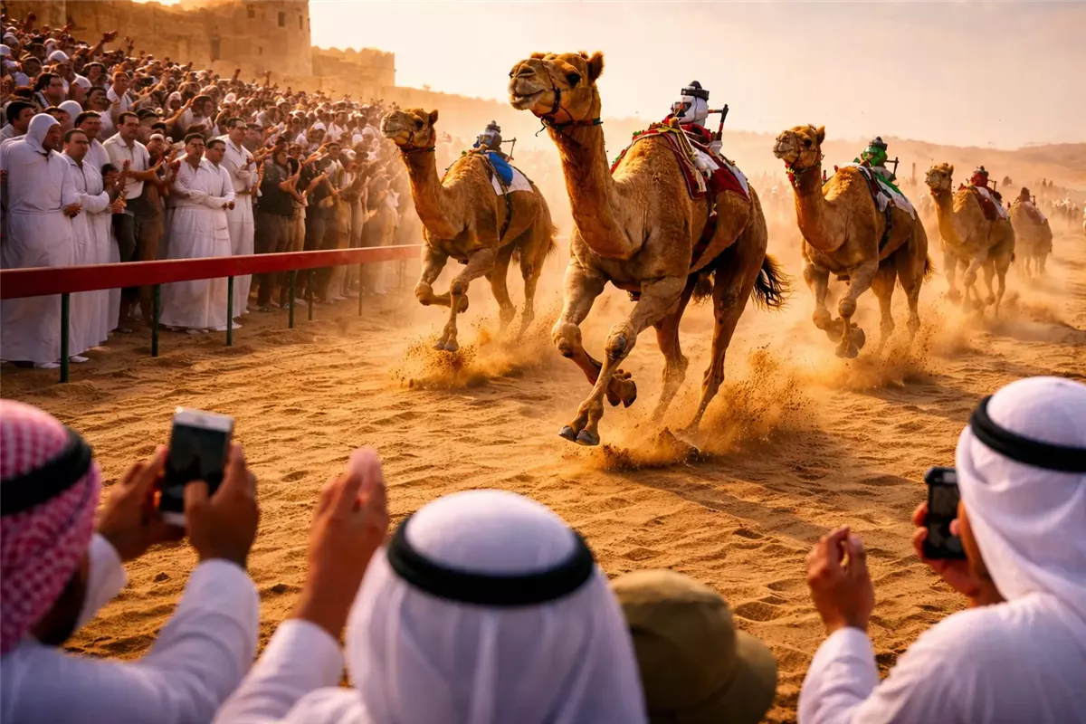 سباق الهجن في قطر يتألق خلال مهرجان المؤسس أرشيفية