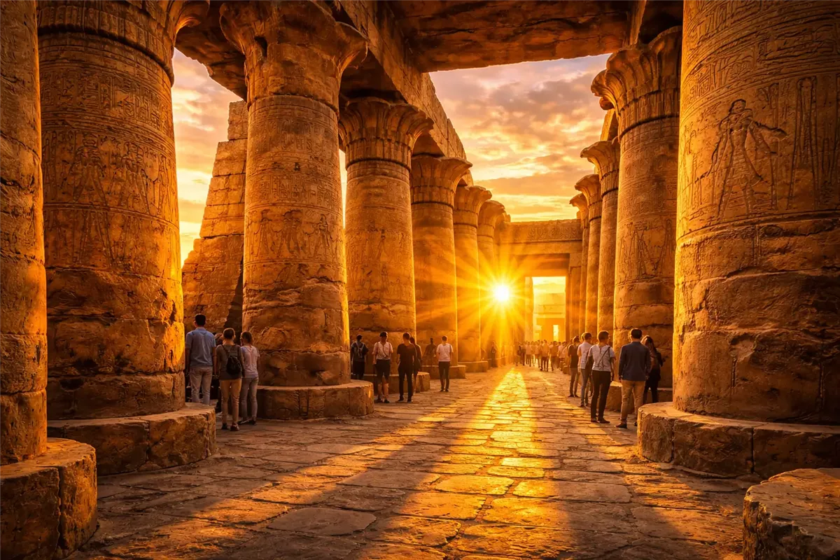 الانقلاب الشتوي يعيد سحر معبد الكرنك أرشيفية