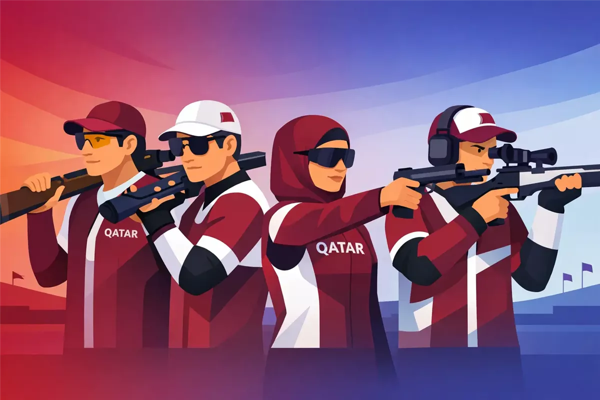 رماة قطر يتألقون في البطولة العربية للرماية أرشيفية