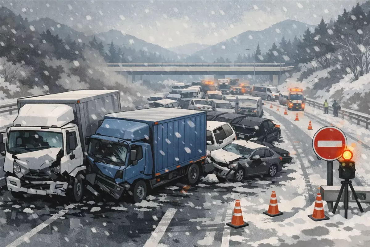 الشرطة اليابانية تحقق في حادث مروري على طريق سريع - Illustration