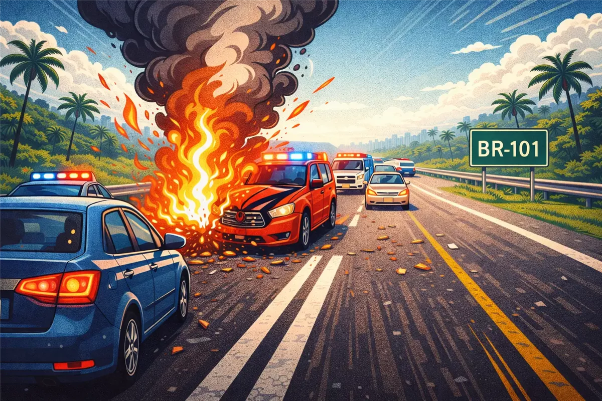 طريق BR-101 يشهد حادث تصادم مميت أرشيفية