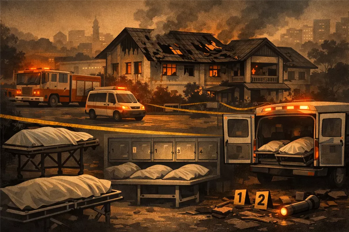 حريق دار رعاية في إندونيسيا - Illustration