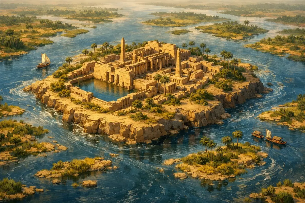 معبد الكرنك بالأقصر: جزيرة نادرة وسط فيضانات النيل