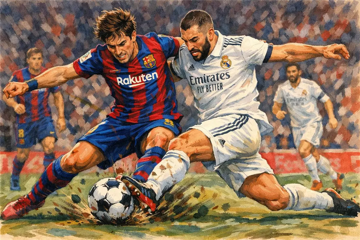 برشلونة وريال مدريد في نهائي السوبر الإسباني أرشيفية