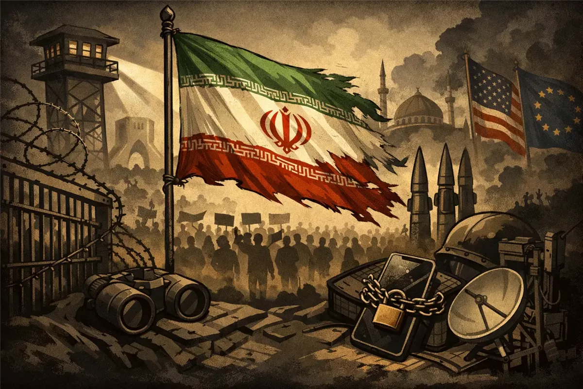 احتجاجات إيران وتأثيرها على الوضع السياسي والأمني - Illustration