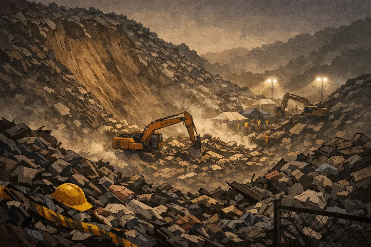 انهيار مكب نفايات في الفلبين - Illustration
