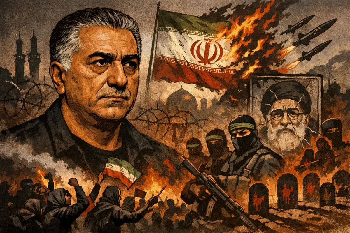 رضا بهلوي يتحدث عن التغيير السياسي في احتجاجات إيران - Illustration
