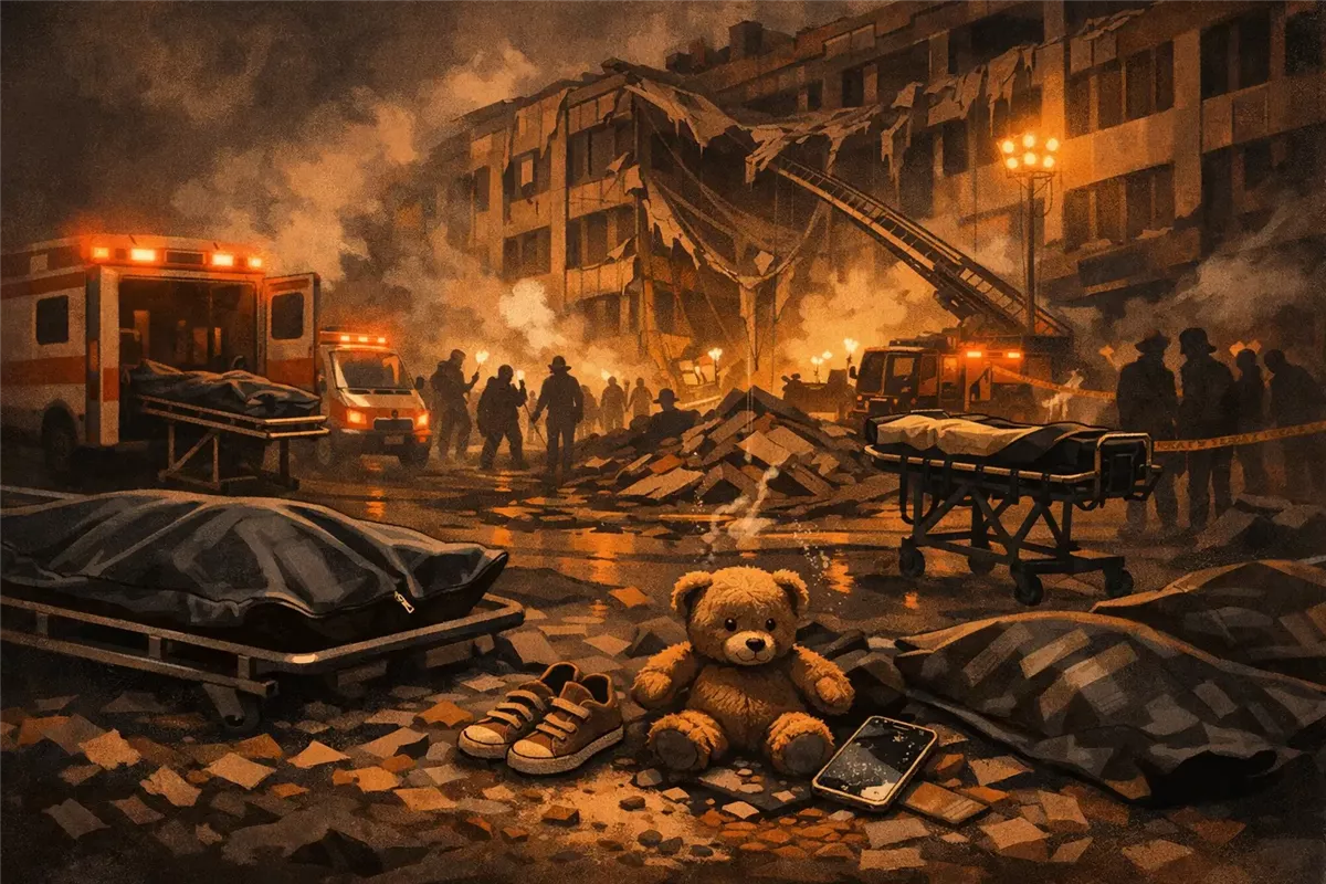 نحو 60 شخصًا مفقودين بعد حريق مول في مدينة كراتشي - Illustration