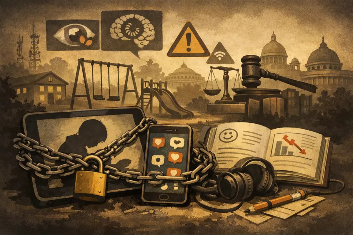 مخاوف رسمية في الهند من تأثير وسائل التواصل على الأطفال - Illustration