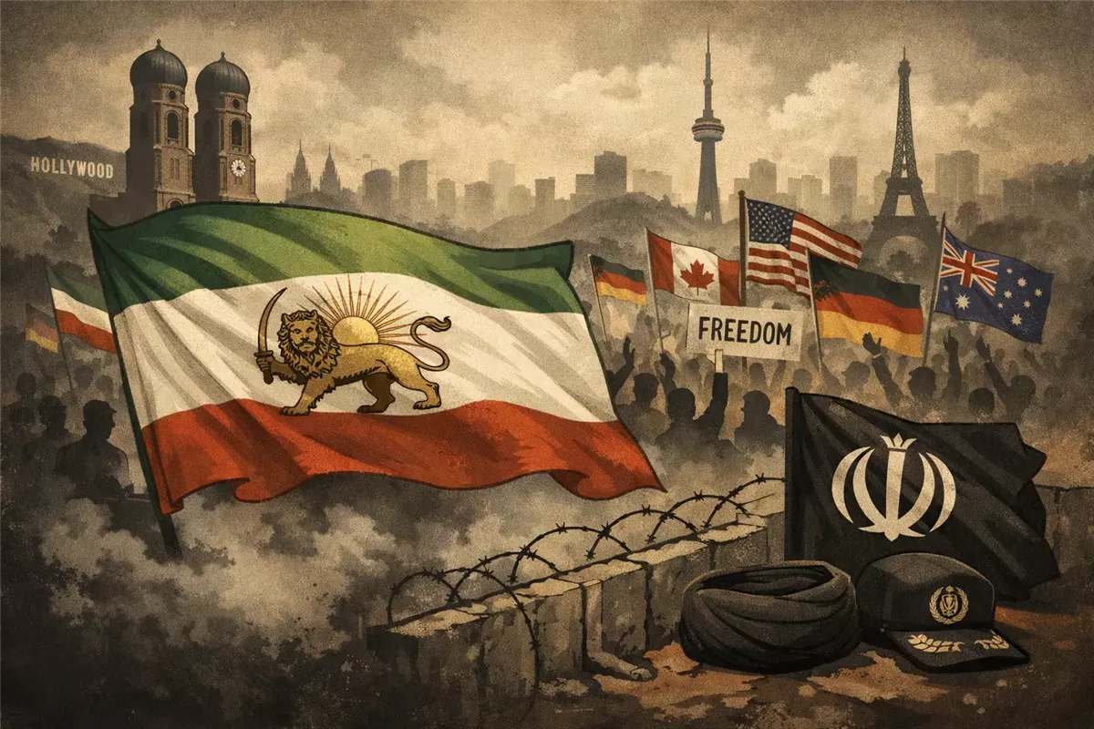 حشود حول العالم تؤيد رضا بهلوي والتغيير السياسي - Illustration