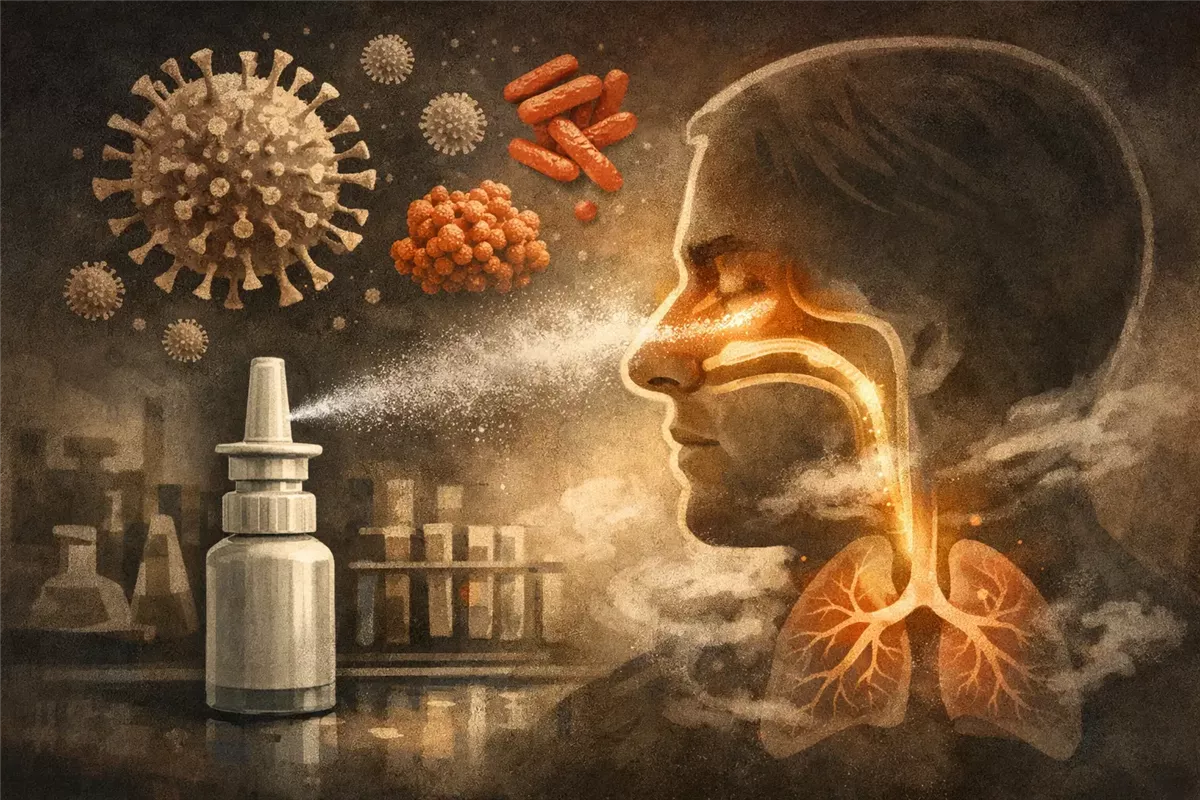 ستانفورد تعلن لقاحًا أنفيًا واعدًا ضد السعال والزكام والإنفلونزا - Illustration