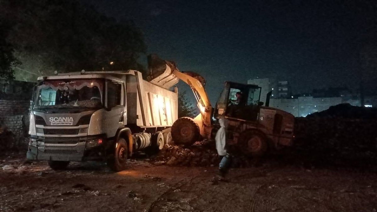 رفع 6 آلاف طن مخلفات من أرض أبو عبيدة بجنوب الجيزة