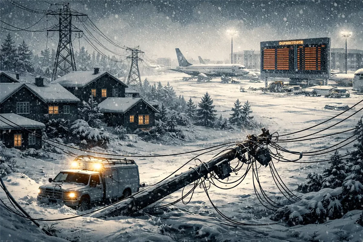 عاصفة هيرناندو تضرب الساحل الشرقي بالثلوج الكثيفة - Illustration