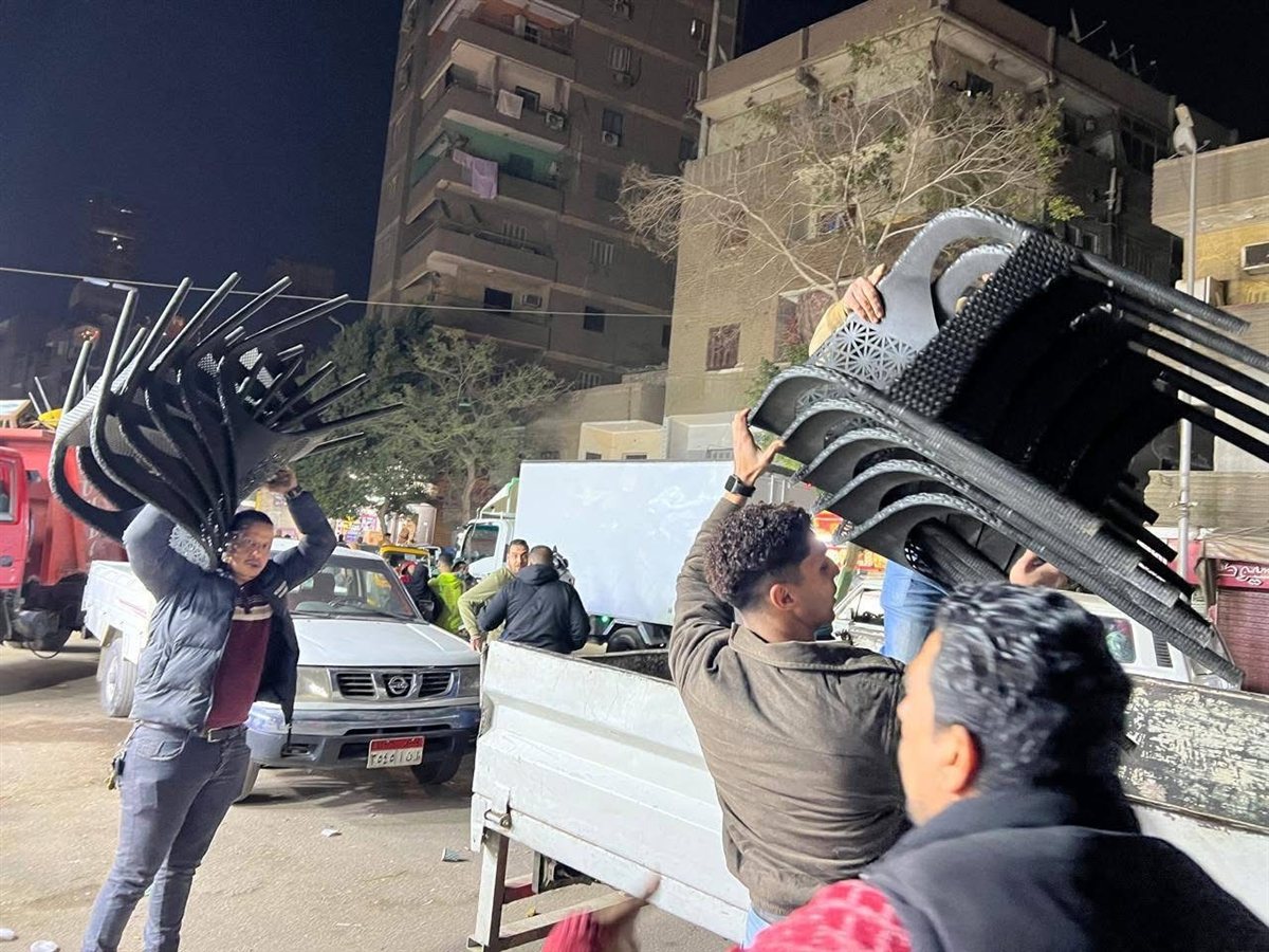 حملات مكبرة بحي العمرانية لرفع الإشغالات والتعديات