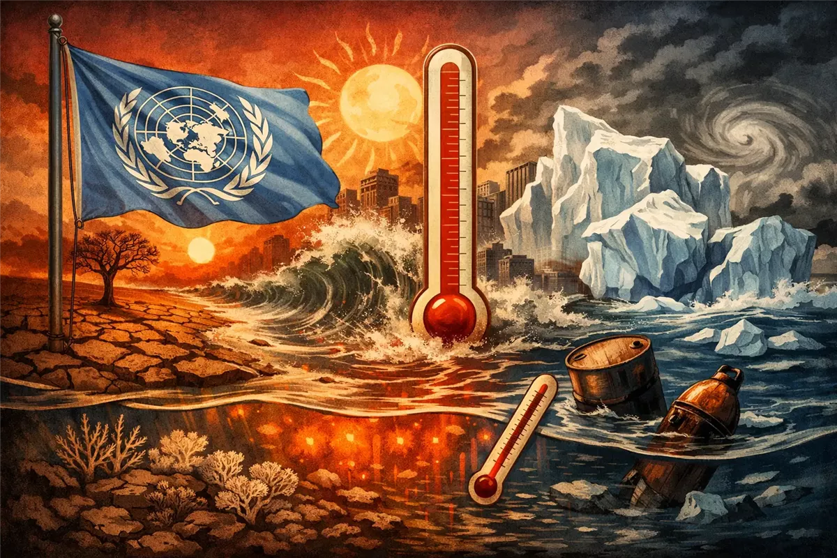 أنطونيو غوتيريش يوضح خطورة الاحترار العالمي - Illustration